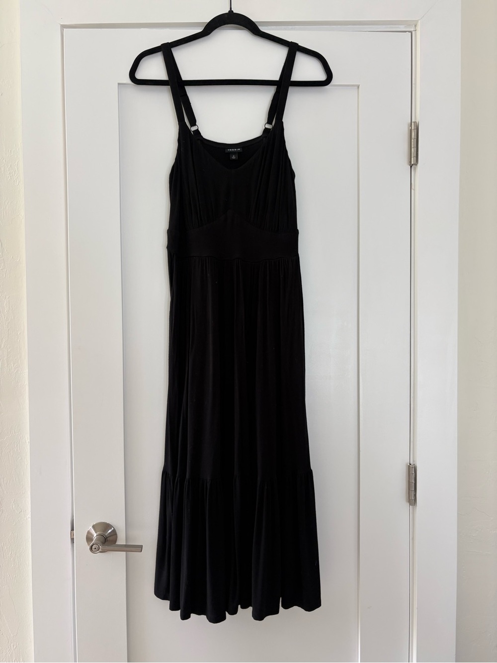 Torrid Black Super Soft Tiered Cami Maxi Dress - Plus Size 0 (Large)